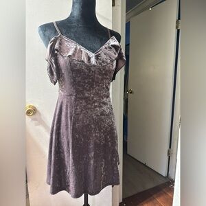 American Eagle Outfitters Strapless Velvet Dress - Brown
